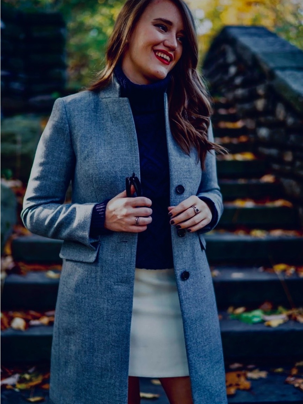 J. Crew Women's Gray Tailored Wool-Blend Pea Coat